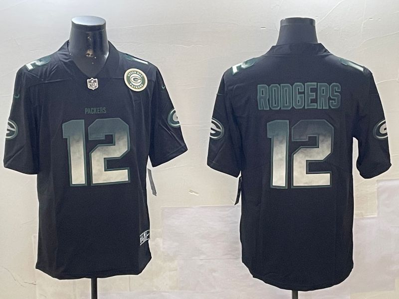 Men Green Bay Packers #12 Rodgers Black 2024 Nike Limited NFL Jersey style 01081->miami dolphins->NFL Jersey